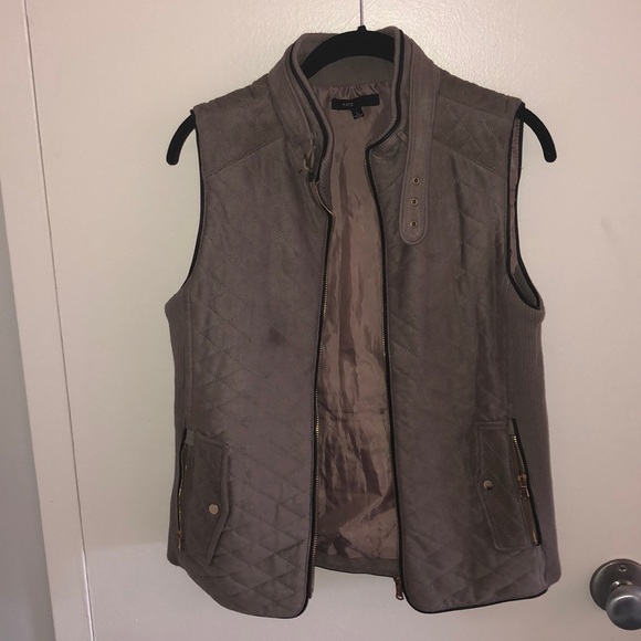 Fate Brown Suede vest with pockets - Picture 1 of 4